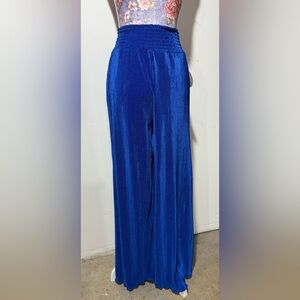 2 Pairs Elegant Black and Blue Wide-Leg Pants